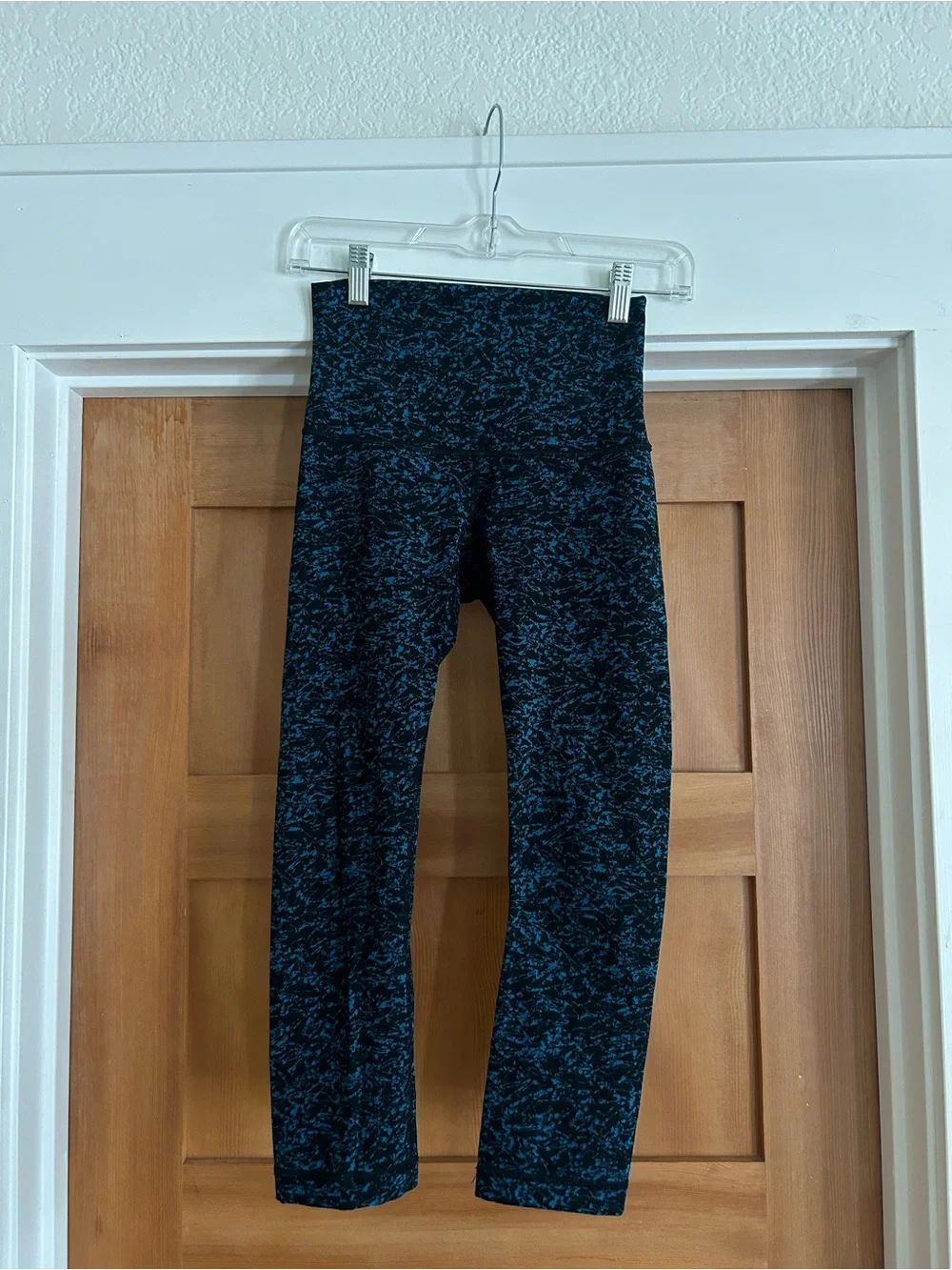 Lululemon Wunder Under High-Rise Leggings Blue Black Print Size 4